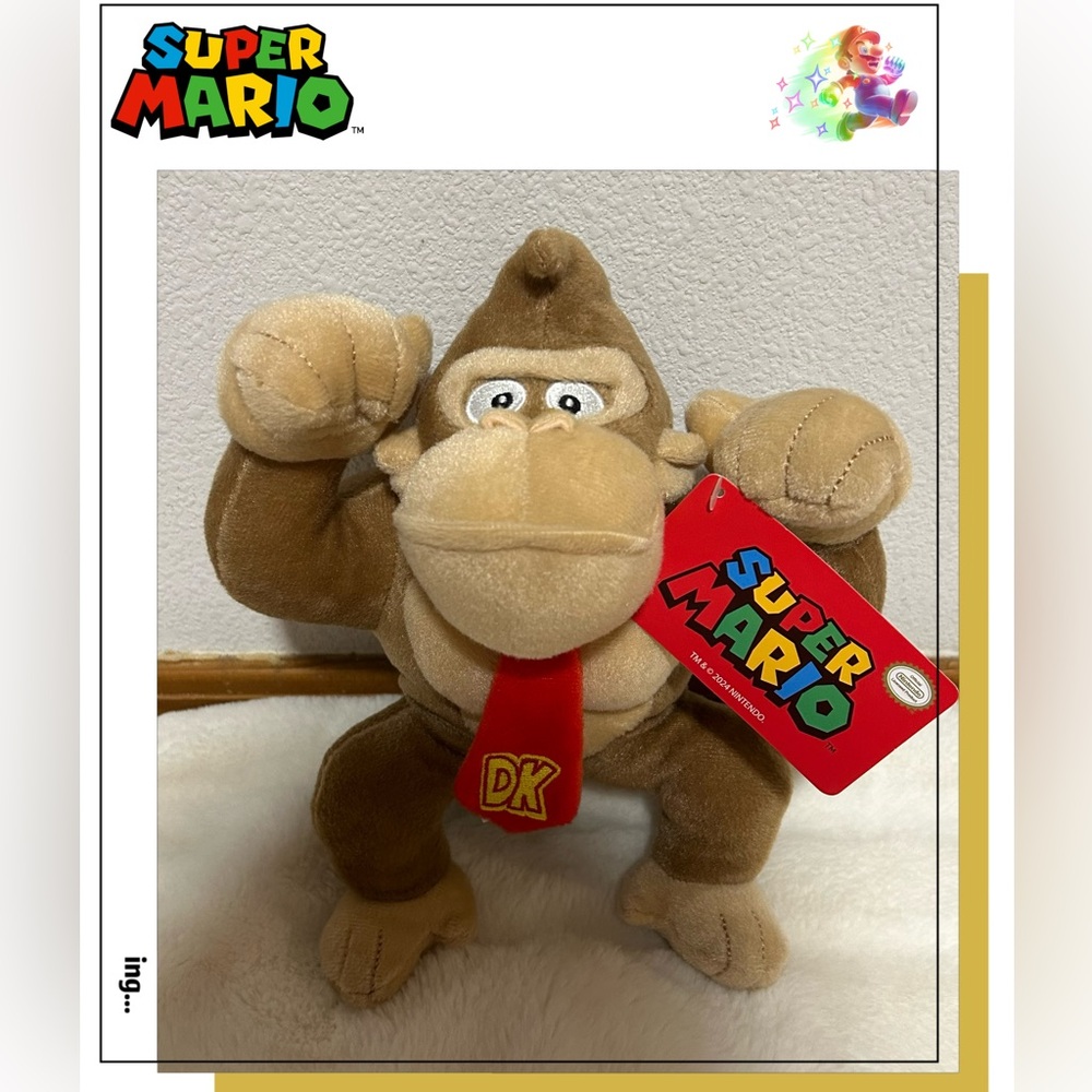 Nintendo Super Mario 2024 Official Licensed Donkey Kong Plush Toy OS